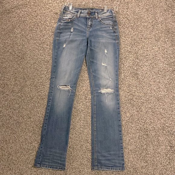 2/$40 Suki Mid- Rise Slim Boot - Silver Jeans - Picture 2 of 6